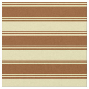 Brown and Tan Lined Pattern Fabric