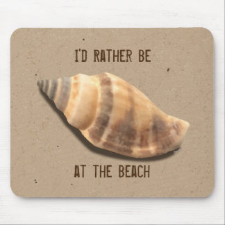 Brown and Tan Striped Conch Shell Mouse Pad