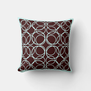 brown and teal modern pillow