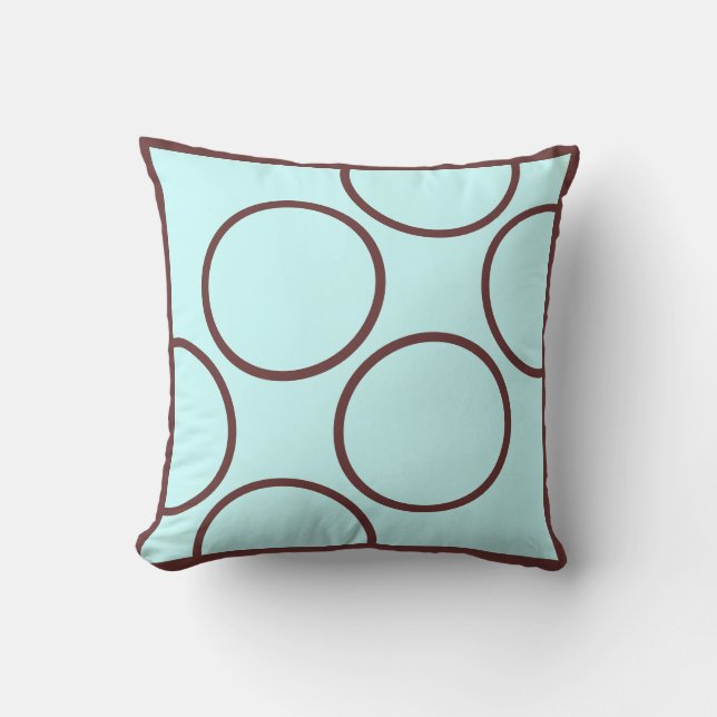 brown and teal  modern  pillow (Front)