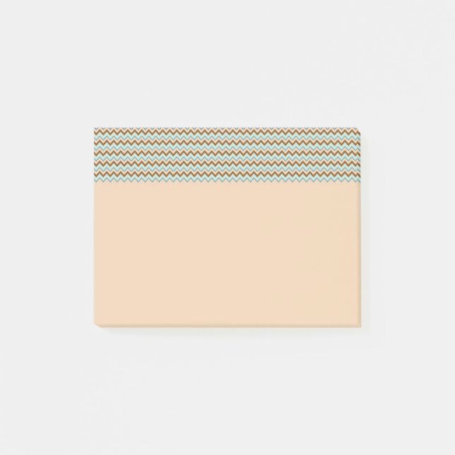 Brown and Turquoise Zigzag Chevron Post-it Notes (Front)