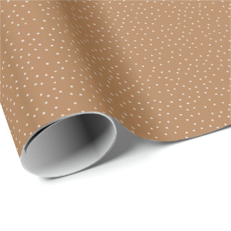 Brown and Warm White Polka Dot Desaturated Tiny Wrapping Paper