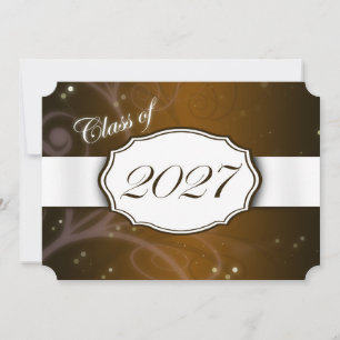 Brown and White 2027 Graduation Invitations