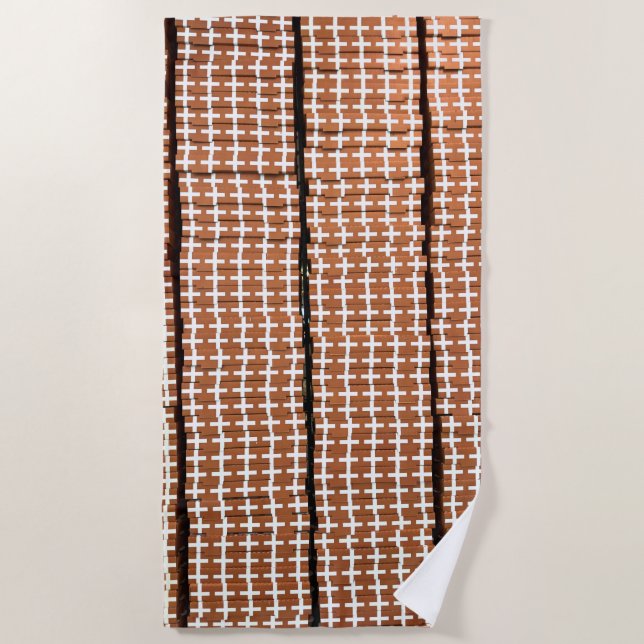 Brown and White Abstract Beach Towel (Front)