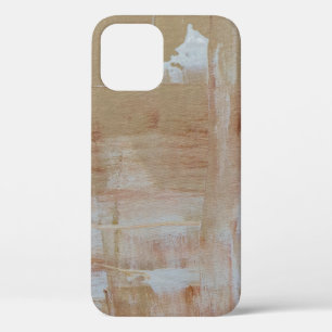Brown and white abstract painting iPhone 12 case