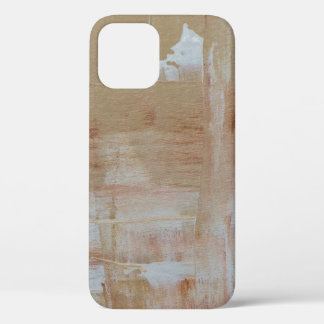 Brown and white abstract painting iPhone 12 case