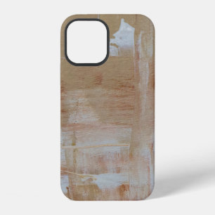 Brown and white abstract painting iPhone 12 case