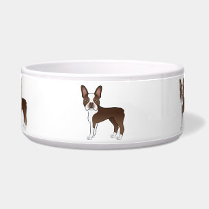 Brown And White Boston Terrier Cute Cartoon Dogs