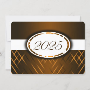 Brown and White Class of 2025 Invitations
