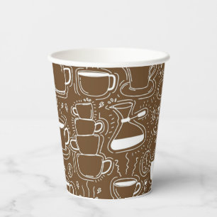 Brown and White Coffee Pot Party Cup