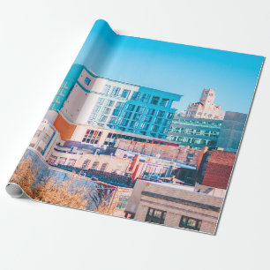 BROWN AND WHITE CONCRETE BUILDING UNDER BLUE SKY WRAPPING PAPER