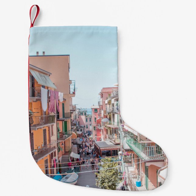 BROWN AND WHITE CONCRETE BUILDINGS SMALL CHRISTMAS STOCKING (Front)