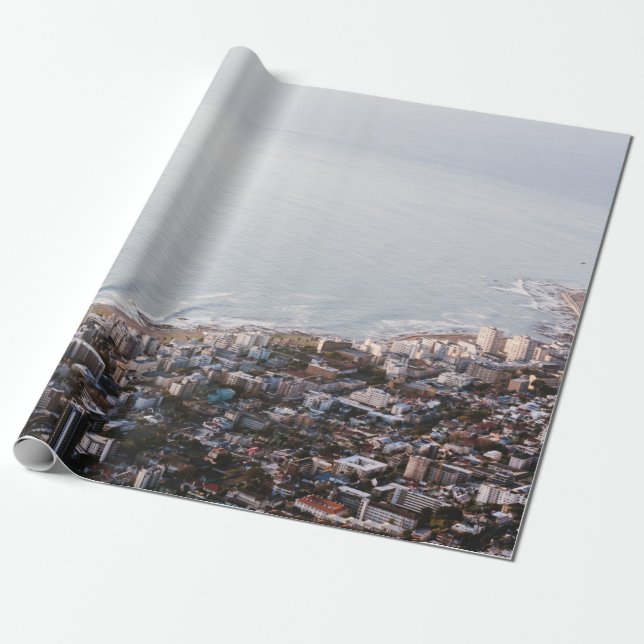 BROWN AND WHITE CONCRETE BUILDINGS WRAPPING PAPER (Unrolled)