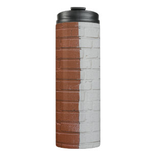 Brown and white concrete wall thermal tumbler