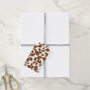 Brown And White Cow Hide Fur Pattern Gift Tags