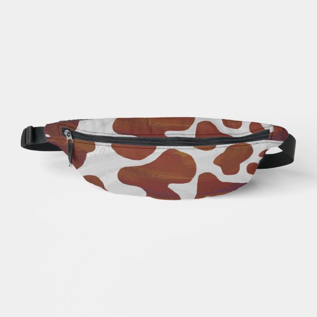 Brown and White Cow Pattern Bum Bags (Front)