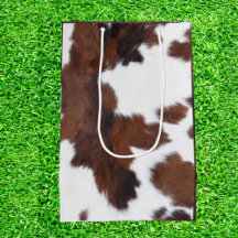 Brown and White Cow Print
