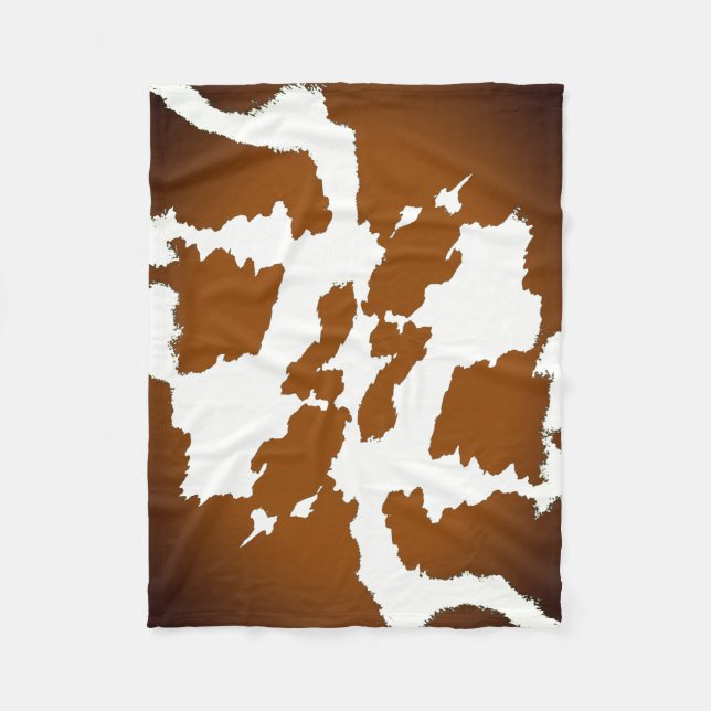 Brown and white Cow Print Pattern Fleece Blanket (Front)