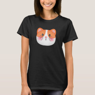 Brown And White Cute Cat Face T-Shirt