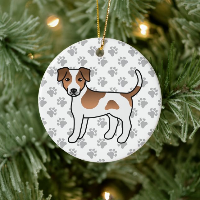 Brown And White Danish-Swedish Farmdog Cute Dog Ceramic Tree Decoration (Tree)