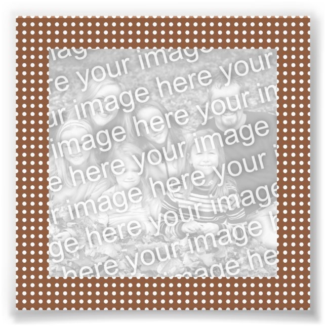 Brown and White Dots Frame Photo Print (Front)