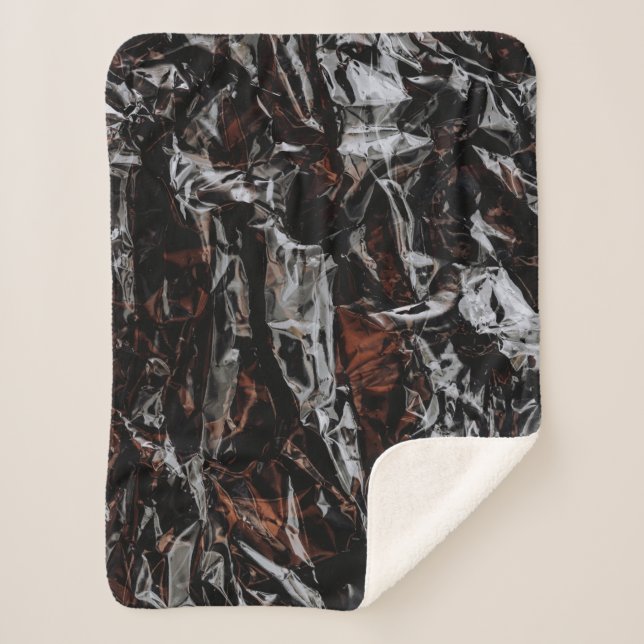 Brown and white dried leaves sherpa blanket (Front)