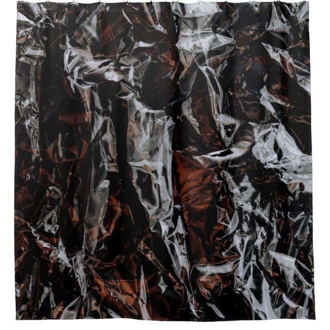 Brown and white dried leaves shower curtain (Front)