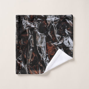 Brown and white dried leaves wash cloth