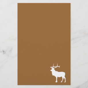 Brown and White Elk Stationery