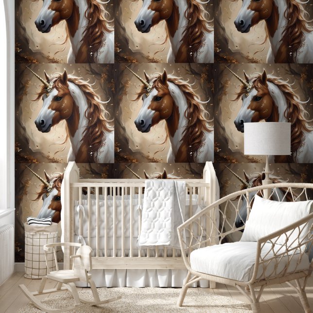 Brown And White Fantasy Unicorn, Wallpaper (Kids)