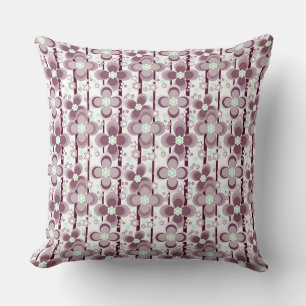 brown and white floral pattern cushion