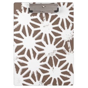 Brown and white geometric pattern clipboard