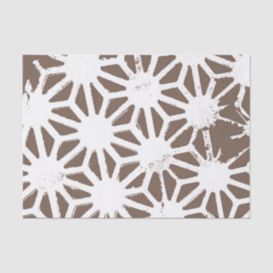 Brown and white geometric pattern tissue paper
