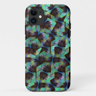 Brown And White Guinea Pig Abstract Art, Case-Mate iPhone Case