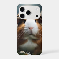 Brown And White Guinea Pig Moon And Daisies,