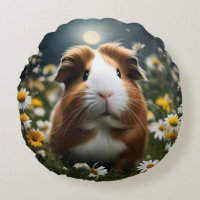 Brown And White Guinea Pig Moon And Daisies,