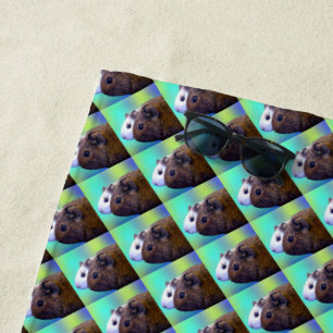 Brown And White Guinea Pigs,   Beach Towel