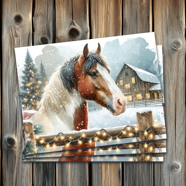 Brown and White Horse Country Christmas   Tissue Paper (Creator Uploaded)