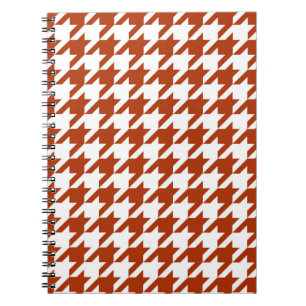 Brown and White Houndstooth Check Notebook