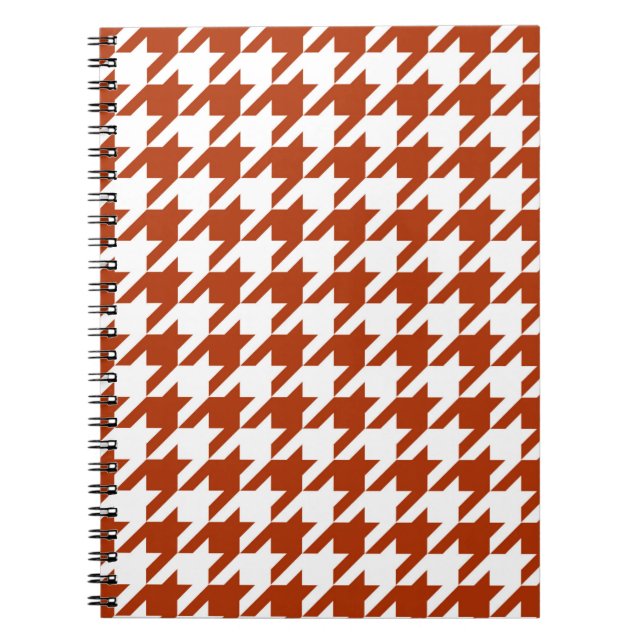 Brown and White Houndstooth Check Notebook (Front)