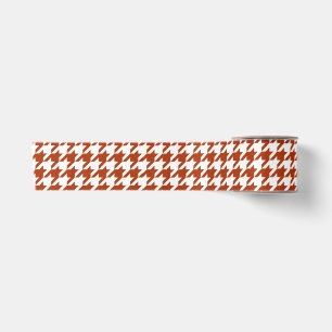 Brown and White Houndstooth Check Satin Ribbon