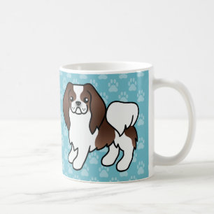 Brown And White Japanese Chin Cartoon Dog Coffee Mug