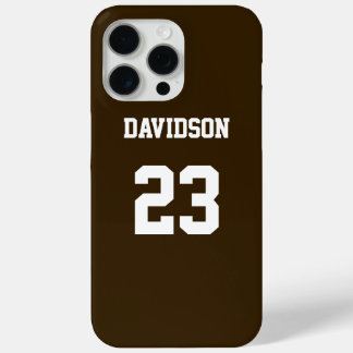Brown and White Jersey Name Number iPhone 15 Pro Max Case