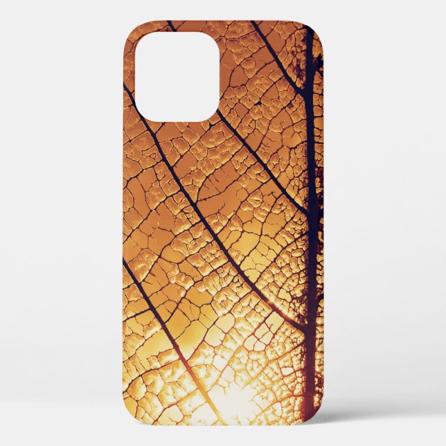 Brown and white leaf print textile Case-Mate iPhone case (Back)