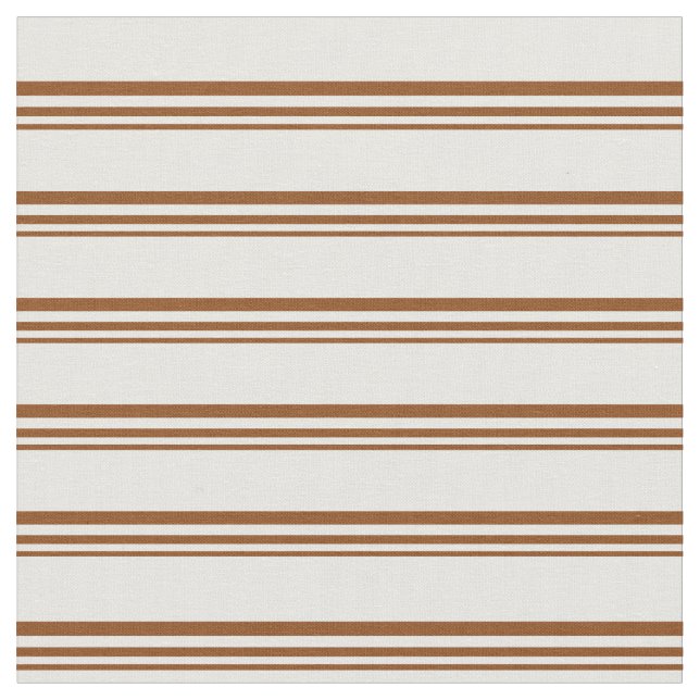 Brown and White Lines Pattern Fabric (Close Up)