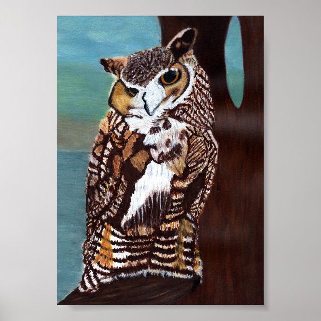 Brown and White Owl Poster (Front)