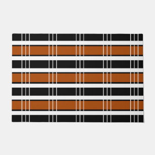 Brown and White Plaid Doormat