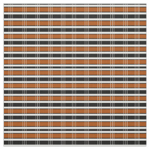 Brown and White Plaid  Fabric