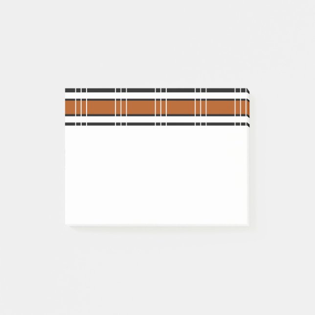 Brown and White Plaid  Post-it Notes (Front)