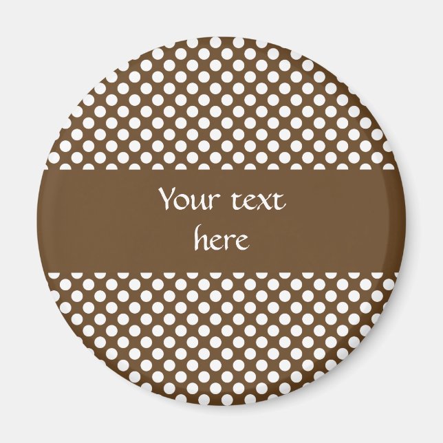 Brown and White Polka Dot Magnet (Front)